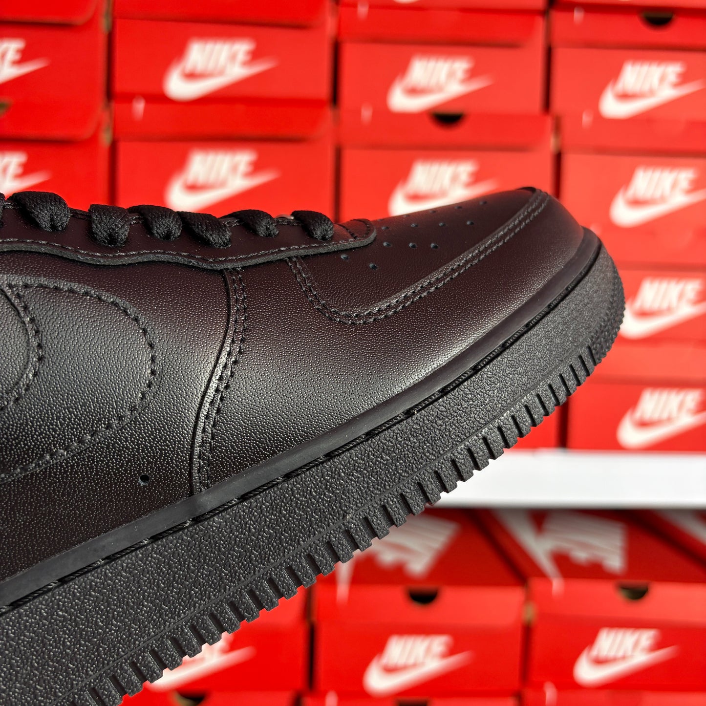 Nike Air Force 1 '07 Black Uomo Donna Sneakers Nere