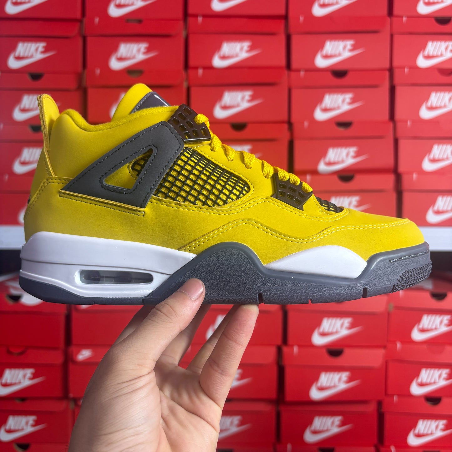 Nike Air Jordan 4 Retro Lightning Uomo Donna Sneakers Gialle