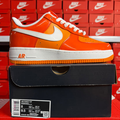 Nike Air Force 1 '07 LV8 Safety Orange Patent Scarpe Sneakers Uomo Donna