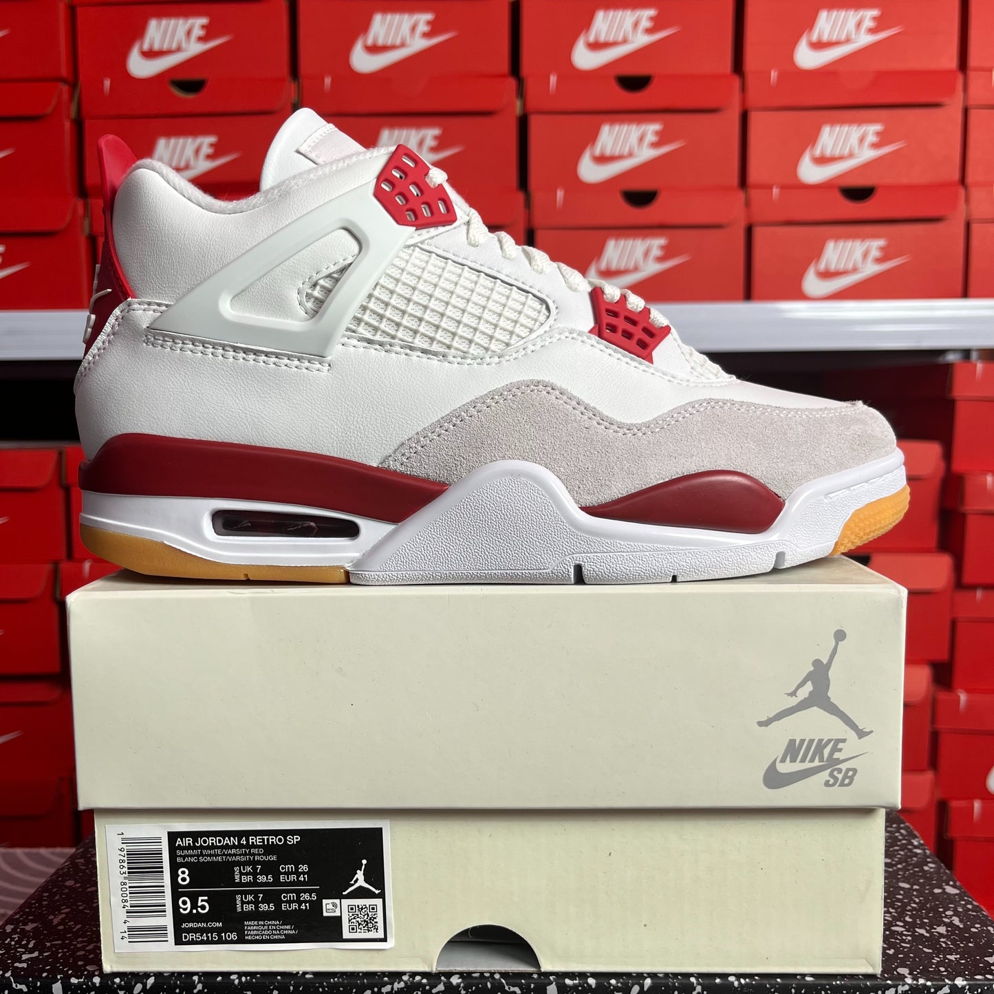 Nike SB x Air Jordan 4 Retro SP Varsity Red Scarpe Sneakers Uomo Donna
