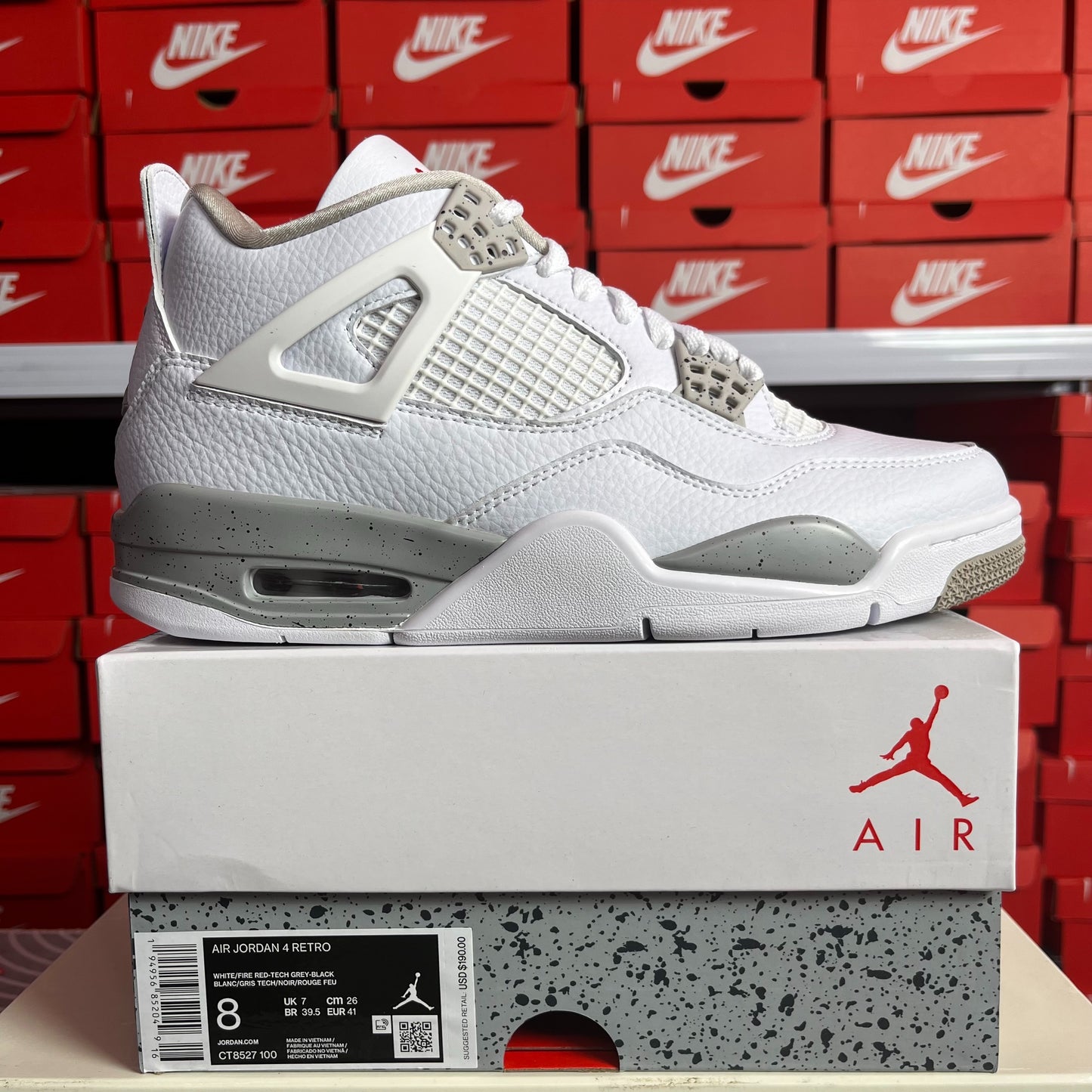 Nike Air Jordan 4 Retro White Oreo Sneakers Uomo Donna