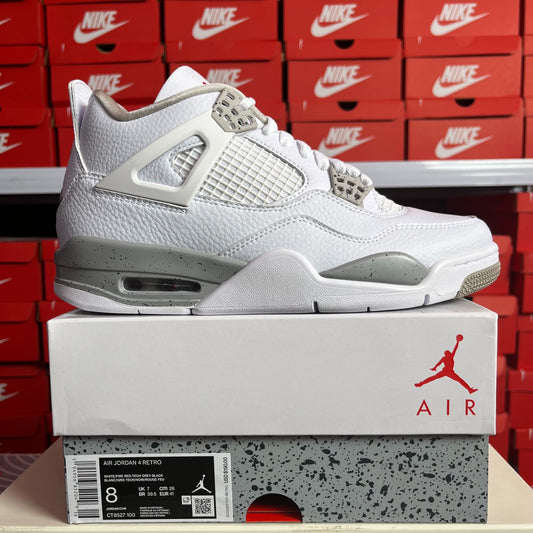 Nike Air Jordan 4 Retro White Oreo Sneakers Uomo Donna