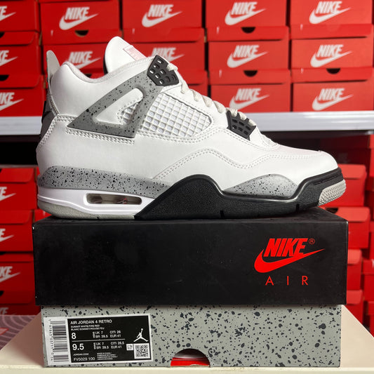 Nike Air Jordan 4 Retro OG White Cement Sneakers Uomo Donna