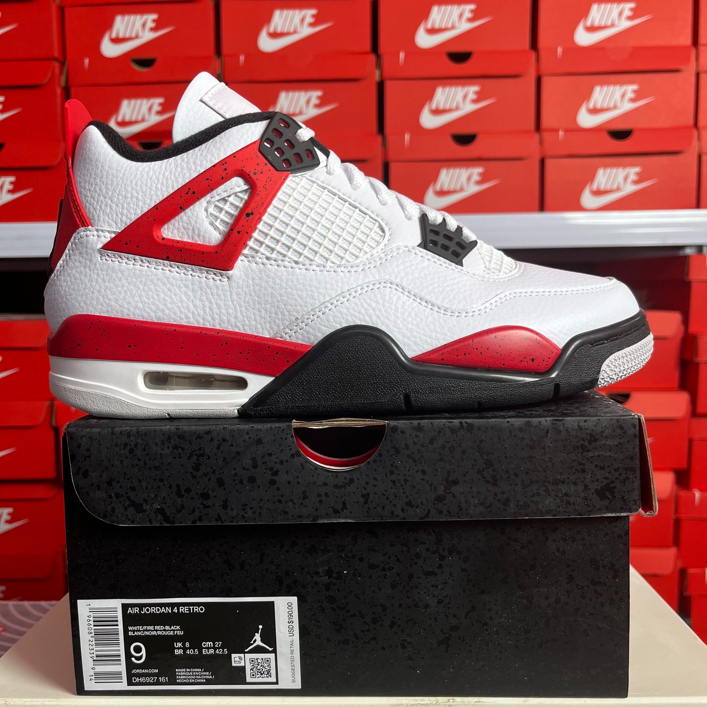 Nike Air Jordan 4 Retro Red Cement Sneakers Uomo Donna