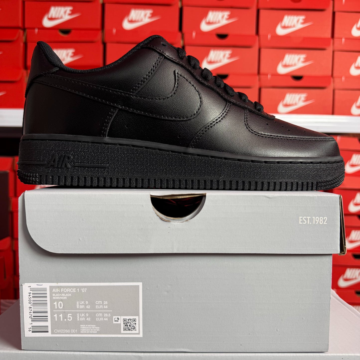 Nike Air Force 1 '07 Black Uomo Donna Sneakers Nere