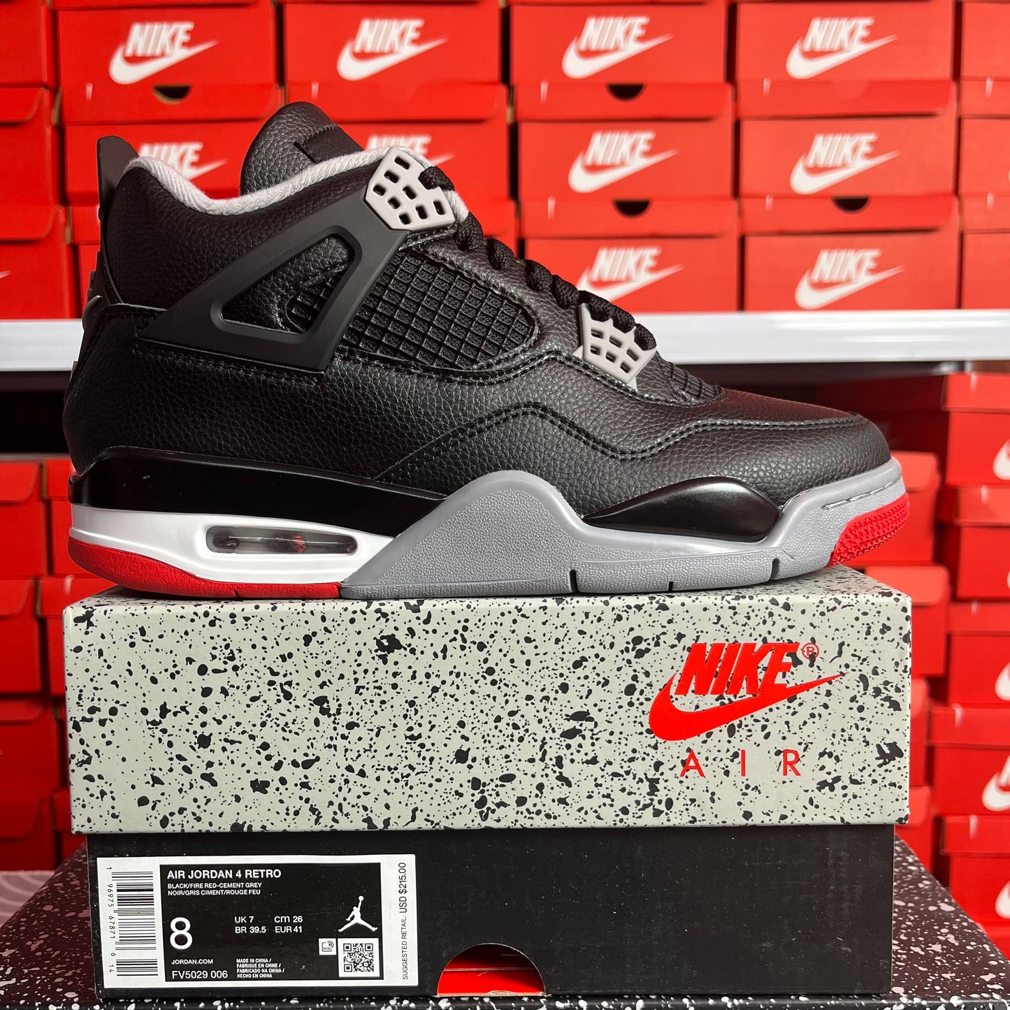 Nike Air Jordan 4 Retro Bred Reimagined Black Red – Sneakers Uomo Donna