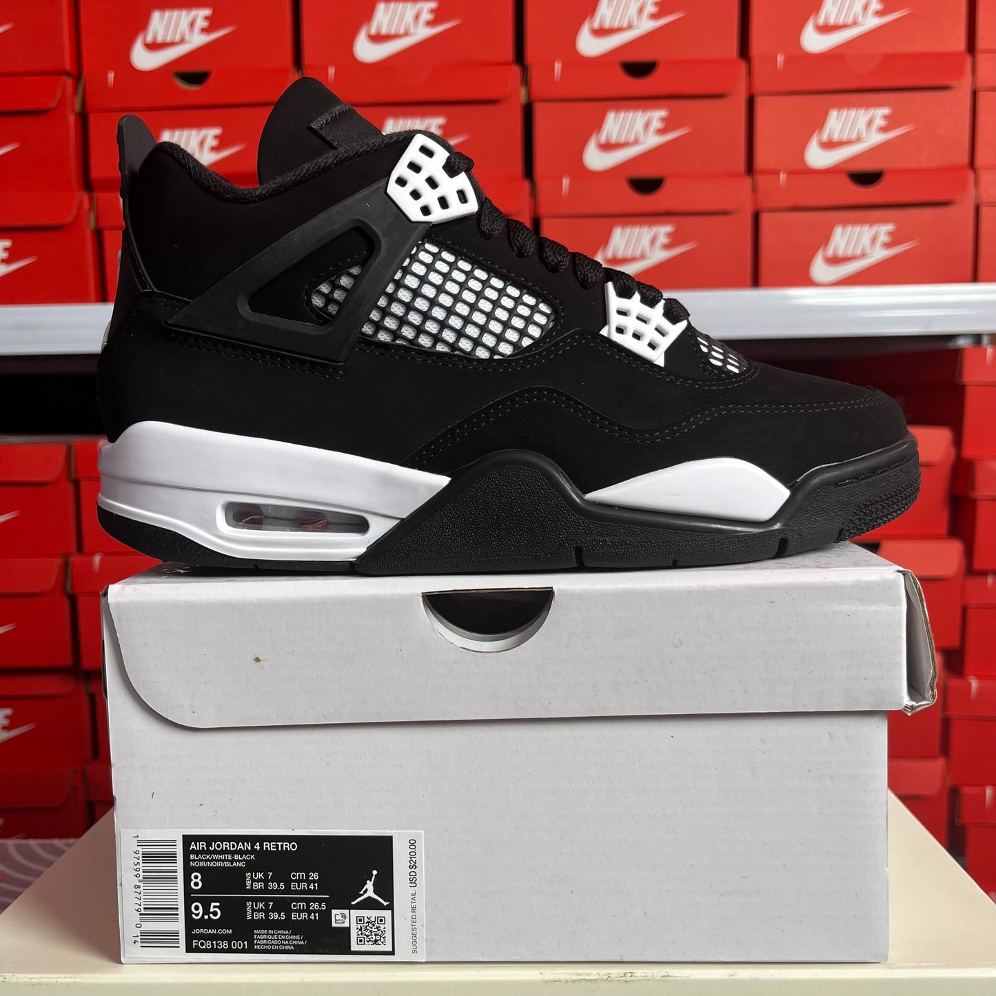 Nike Air Jordan 4 Retro White Thunder Sneakers Uomo Donna