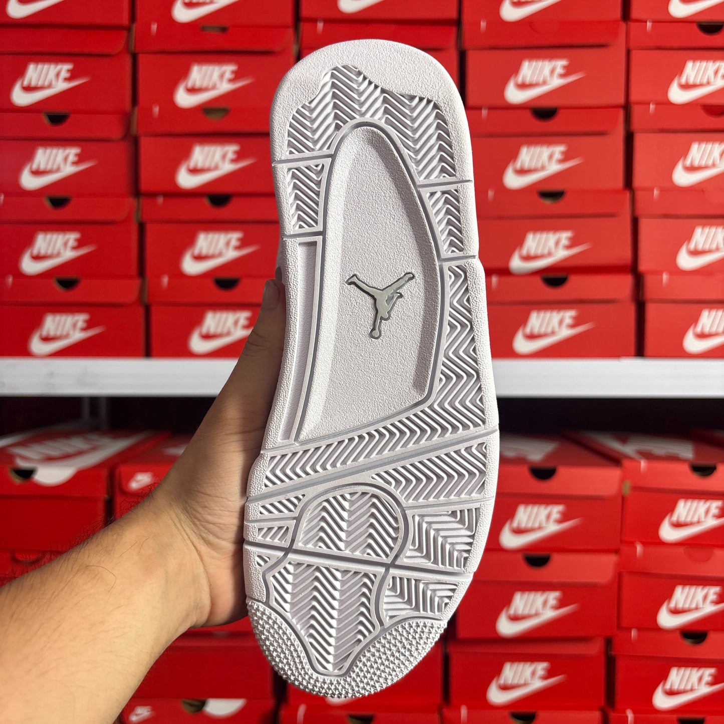 Nike Air Jordan 4 Retro Pure Money Scarpe Uomo Donna White Metallic Silver