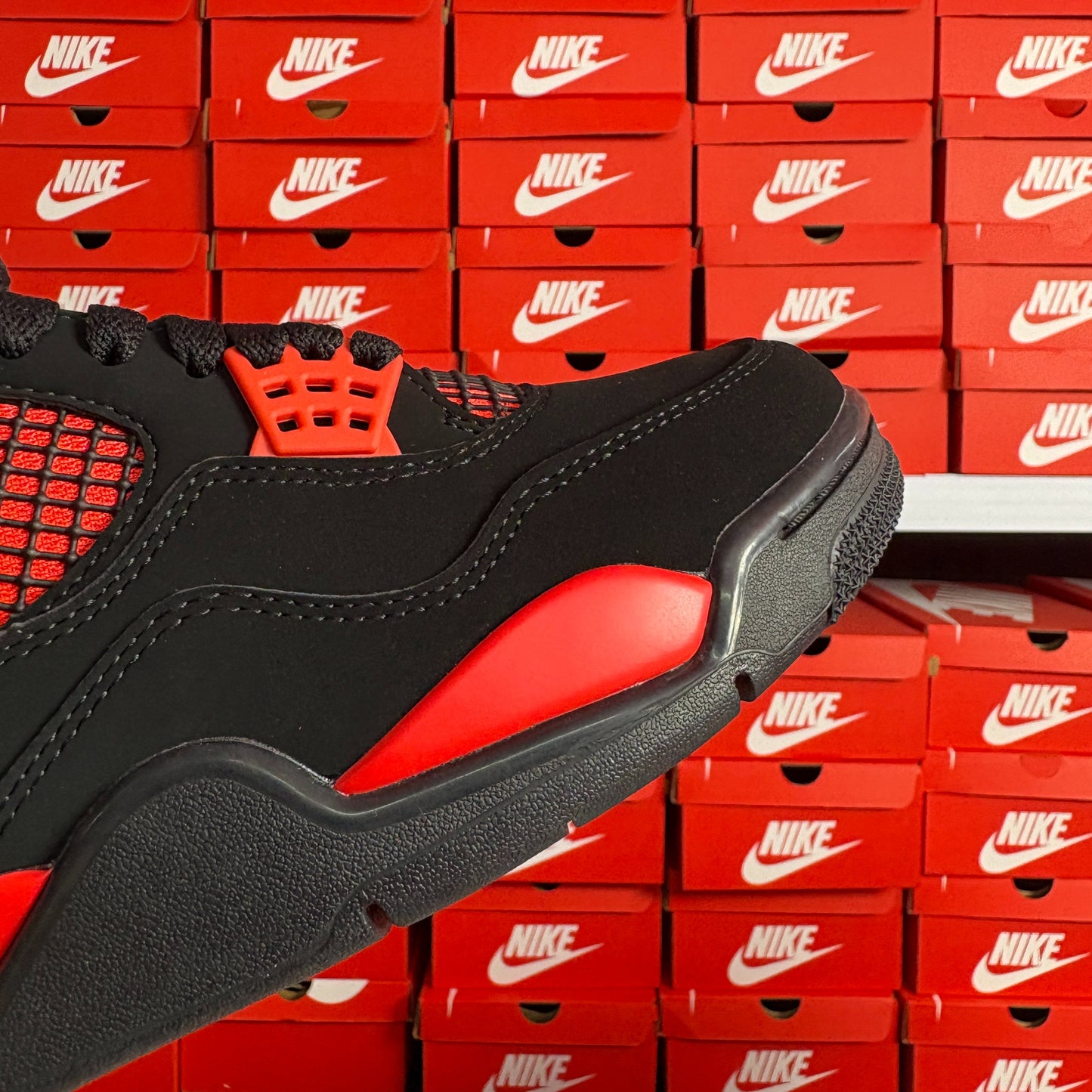 Nike Air Jordan 4 Retro Red Thunder Scarpe Uomo Donna Nero Rosso