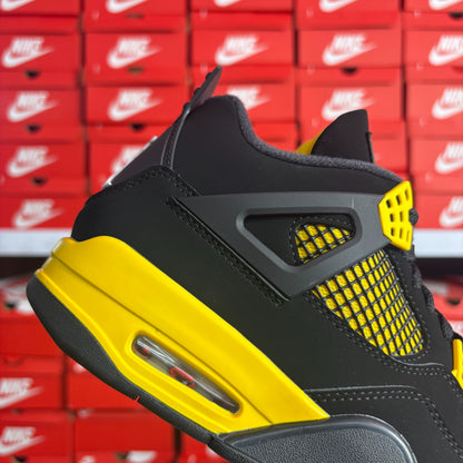 Nike Air Jordan 4 Retro Thunder Black Yellow Uomo Donna Sneakers Scarpe