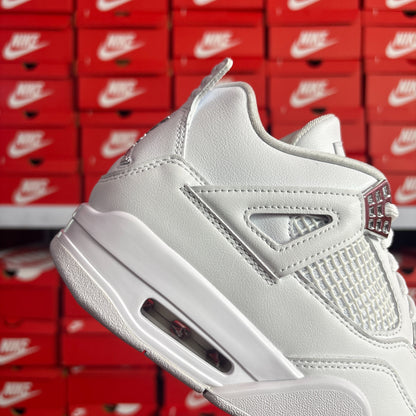 Nike Air Jordan 4 Retro Pure Money Scarpe Uomo Donna White Metallic Silver
