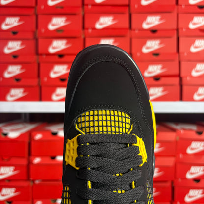 Nike Air Jordan 4 Retro Thunder Black Yellow Uomo Donna Sneakers Scarpe