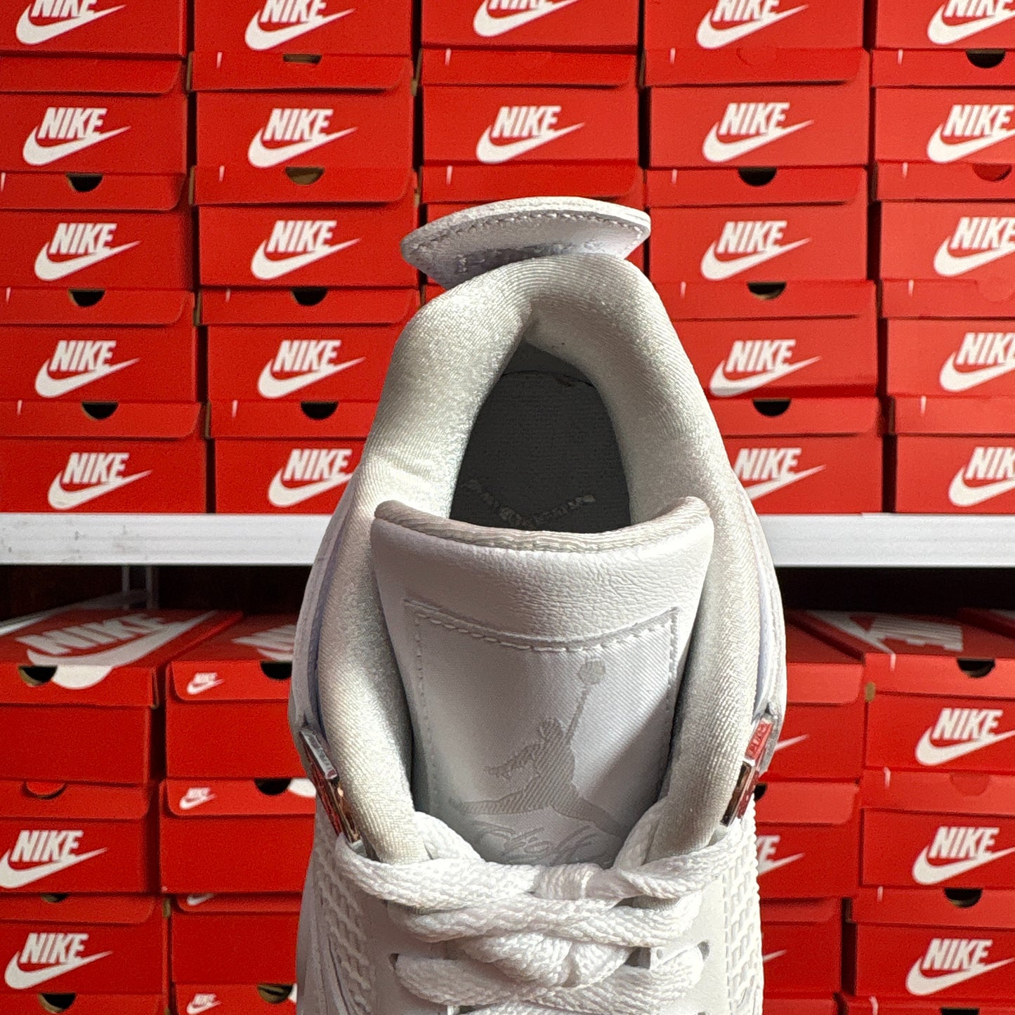 Nike Air Jordan 4 Retro Pure Money Scarpe Uomo Donna White Metallic Silver