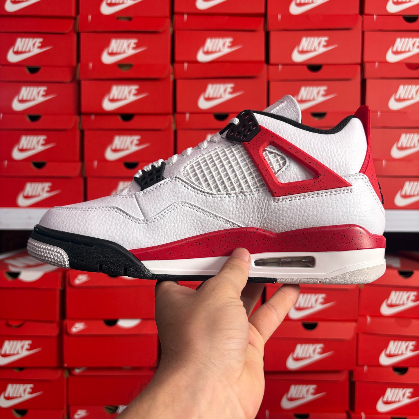 Nike Air Jordan 4 Retro Red Cement Sneakers Uomo Donna