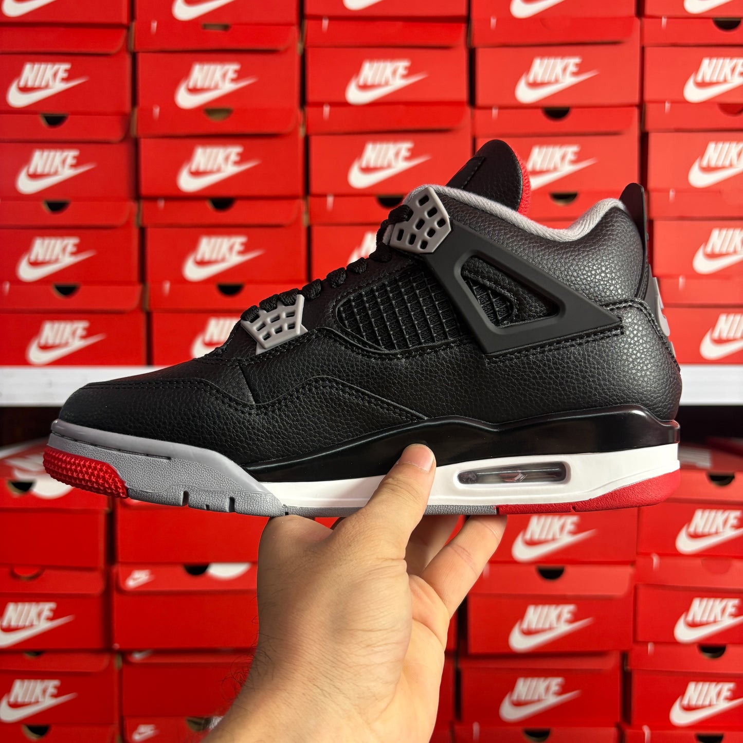 Nike Air Jordan 4 Retro Bred Reimagined Black Red – Sneakers Uomo Donna