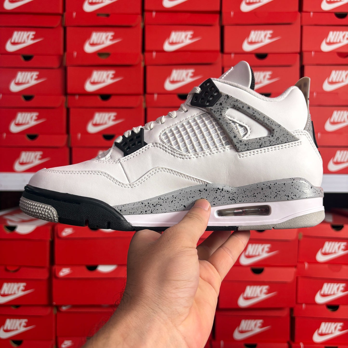 Nike Air Jordan 4 Retro OG White Cement Sneakers Uomo Donna