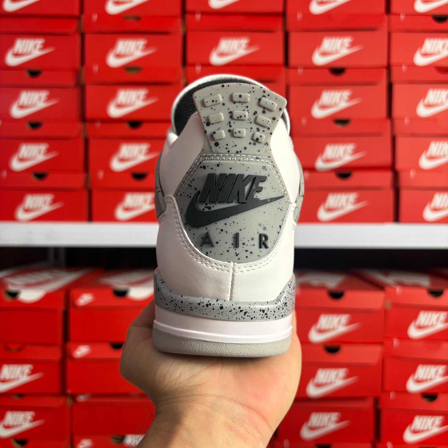 Nike Air Jordan 4 Retro OG White Cement Sneakers Uomo Donna