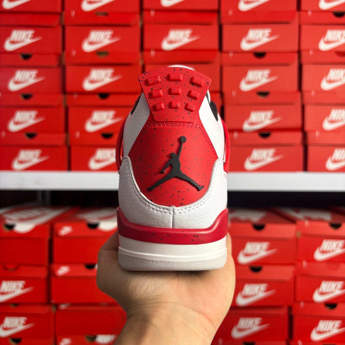 Nike Air Jordan 4 Retro Red Cement Sneakers Uomo Donna