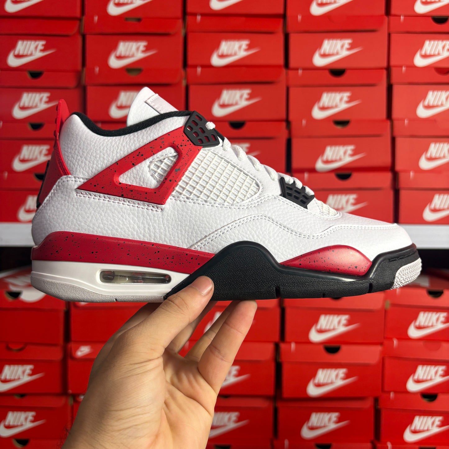 Nike Air Jordan 4 Retro Red Cement Sneakers Uomo Donna