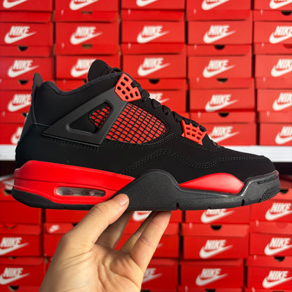 Nike Air Jordan 4 Retro Red Thunder Scarpe Uomo Donna Nero Rosso
