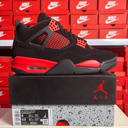 Nike Air Jordan 4 Retro Red Thunder Scarpe Uomo Donna Nero Rosso